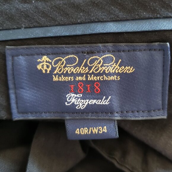 Brooks Brothers " Fitzgerald" Mens Black Wool Dress Pants. Size 34 - Picture 6 of 8
